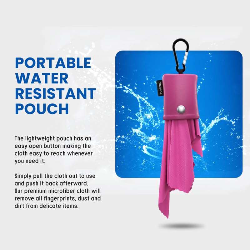 Microfiber Cloth & Glasses Wipes (6 Pack) Lens & Glasses Cleaning Cloth - Eye Glass Clean Cloths - Eyeglass Cleaning Cloth - Glass Cleaning Cloth - Camera Lenses & Gadget Delicate Screens - Pink - color: Pink, size: 6 Pack