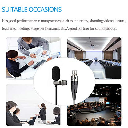 Lavalier Microphone Lapel Microphone Compatible with Shure Wireless Transmitter - Unidirectional Condenser Mic - Mini XLR TA4F Plug - size: Mini XLR TA4F Plug for Shure Only