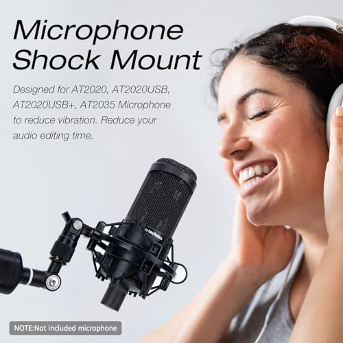 YOUSHARES AT2020 Shock Mount, Microphone Shock Mount Reduces Vibration Noise for Audio Technica AT2020 AT2035 ATR2500 Condenser Mic - color: AT2020 Shock Mount