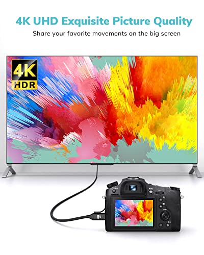 Mini HDMI to HDMI Cable 3.3FT, [Aluminum Shell, Braided] High Speed 4K 60Hz HDMI 2.0 Cord, Compatible with Camera, Camcorder, Tablet and Graphics/Video Card, Laptop, Raspberry Pi Zero W - size: 3.3 feet