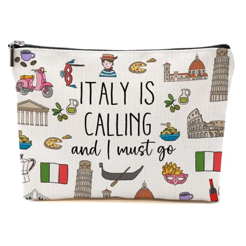 Italy Famous Scenic Spots Makeup Bag for Women, Portable Cosmetic Bag Travel Organizer, Italy Themed Makeup Pouch Toiletry Accessories, Birthday Christmas Gifts for Women Friends - color: Multicolor 1427