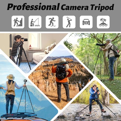 JOILCAN Tripod for Camera, 81" Aluminum Camera Tripod Monopod for DSLR, Heavy Duty Travel Tripods for Spotting Scope Binoculars Laser Level, Payload 35Lb - color: Rose