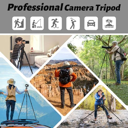 JOILCAN Tripod for Camera, 81" Aluminum Camera Tripod Monopod for DSLR, Heavy Duty Travel Tripods for Spotting Scope Binoculars Laser Level, Payload 35Lb - color: Rose