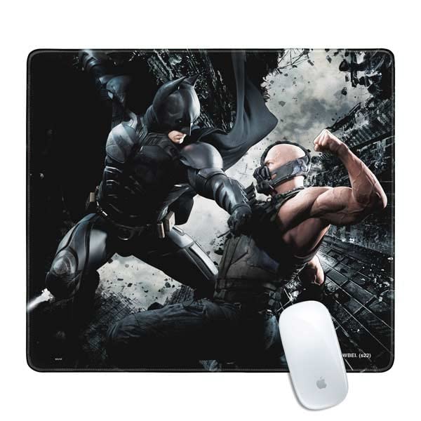 Skinit Medium Gaming Mouse Pad - Officially Licensed Batman and Bane Fighting Design with Stitched Edges, Waterproof, Non-Slip Rubber Base, Desk Mat for Keyboard & Mouse, 17.7" x 15.75" inches - color: Black - DRKNTR01, size: 17.7" x 15.75"