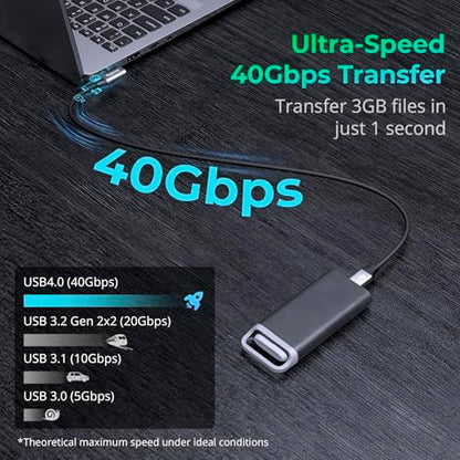SMALLRIG USB4 40Gbps USB-C Cable, 240W Fast Charging & 8K@60Hz Video & 40Gbps Data Transfer, 35cm/13.8in Straight to Angled Connectors with Cable Tie, for MacBook for iPad Pro for iPhone - 5075 - size: 13.8 in (35 cm), style: Straight to Angled