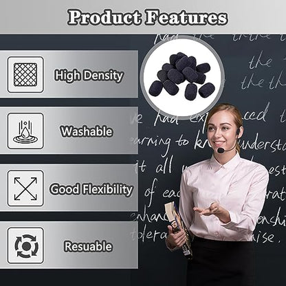 Headset Microphone Covers Foam, Lapel Headset Microphone Windscreen Sponge Foam Microphone Windscreen Mini Foam Cover for Variety of Headset Microphone Noise Reduction - 15 pack - size: 15pcs