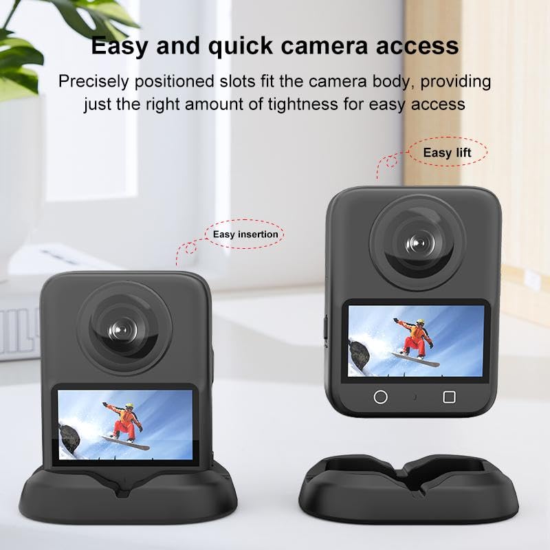 Silicone Desktop Stand for DJI Osmo 360 – Anti-Slip, Scratch-Proof Base, Dustproof & Waterproof, Stable Camera Stand for Desk (Black) - color: for DJI Osmo 360