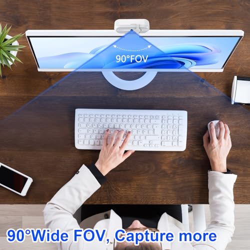 2K Webcam for PC, Webcam with Microphone and Tripod, Auto Light Correction, USB Camera Plug and Play, 90° Wide FOV, Privacy Cover, Works with Skype, Zoom, Meet, Teams, PC, Laptop, Mac, Tablet - style: 2K Webcam with Tripod and Mic