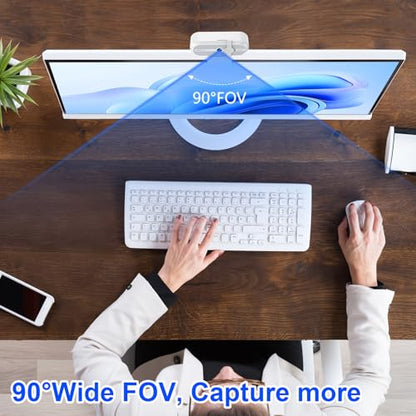 2K Webcam for PC, Webcam with Microphone and Tripod, Auto Light Correction, USB Camera Plug and Play, 90° Wide FOV, Privacy Cover, Works with Skype, Zoom, Meet, Teams, PC, Laptop, Mac, Tablet - style: 2K Webcam with Tripod and Mic