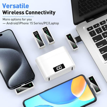 USB-C Wireless Microphone with Charging Case for iPhone 15/16/17 & Android