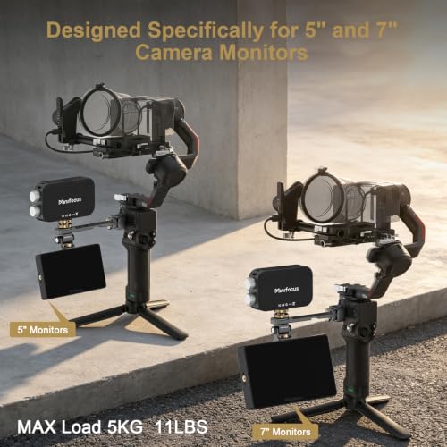 Adjustable Camera Monitor Mount with Quick Release NATO Clamp, Cold Shoe Mount, 360° Rotatable Field Gimbal Monitor Holder for DJI RS 4 Mini/RS 4 / RS 4 Pro/RS 2 / RSC 2 / RS 3 / RS 3 Pro/RS 3 Mini - color: W2203
