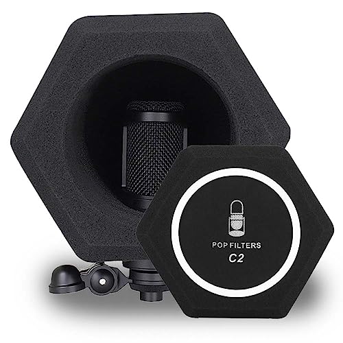 Professional Microphone Isolation Ball Shield - Superior Noise Cancellation with Pop Filter and High-Density Sound Absorbing Foam - Studio Quality Recording