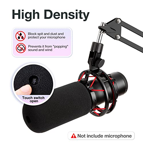 SUNMON HyperX QuadCast Pop Filter Windscreen Compatible with HyperX QuadCast S Microphone - Mic Foam Windscreen Noise Reduction,Improved Sound Quality, Microphone Pop Filter for HyperX QuadCast