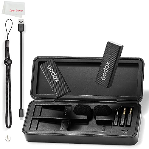 GODOX MoveLink Mini Microphone, White Kit1, Wireless Lavalier Microphone, for Photography, Vlog, Filmmaking, Speech, with 1 Transmitter 1 Receiver (Black Kit1 (Lightning)) - color: Black Kit1 (Lightning)