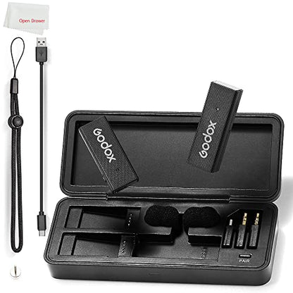 GODOX MoveLink Mini Microphone, White Kit1, Wireless Lavalier Microphone, for Photography, Vlog, Filmmaking, Speech, with 1 Transmitter 1 Receiver (Black Kit1 (Lightning)) - color: Black Kit1 (Lightning)