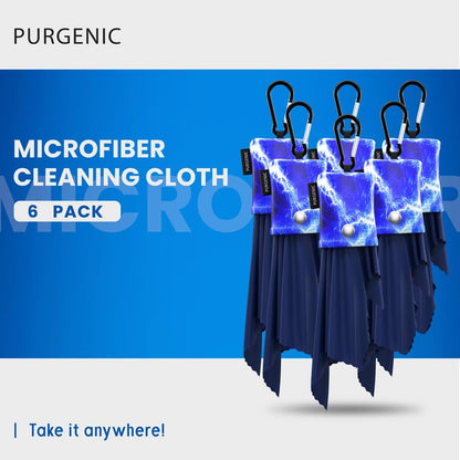 Microfiber Cloth & Glasses Wipes (6 Pack) Lens & Glasses Cleaning Cloth - Eyeglass Cleaner - Camera Lenses & Gadget Delicate Screens - Blue - color: Blue Lightning, size: 6 Pack