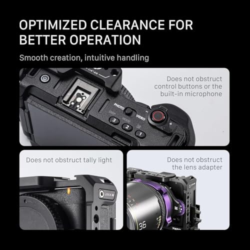 Tilta Camera Cage Base Kit Compatible with Nikon ZR | Modular Design | Features Xeno Top Handle, Cable Clamp, Cold Shoe Receiver | 1/4"-20 and 3/8"-16 Mounting Points | Black - size: Base Kit