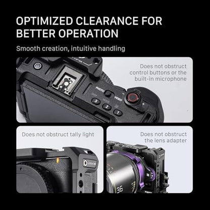 Tilta Camera Cage Base Kit Compatible with Nikon ZR | Modular Design | Features Xeno Top Handle, Cable Clamp, Cold Shoe Receiver | 1/4"-20 and 3/8"-16 Mounting Points | Black - size: Base Kit