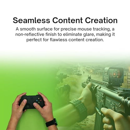 Pixio 2XLarge Green Screen Mouse Mat Chroma Key Durable Smooth Water-Resistant Polyester Surface Rubber Base Mouse Pad - for Gaming, Streaming, Filming, Content Creation with a Clear Background - size: 37L x 15.7W inches