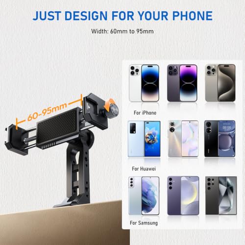 Ulanzi MA53 Metal Tripod Phone Mount, Smartphone Tripods Adapter with Arca Swiss/Uka Port, 2 Cold Shoe, 360° Cellphone Tripod Mount, for iPhone 17 Samsung Holder for Photo Video Vlogging Rig