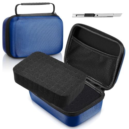 Relaxweex EVA Hard Case with Customizable Foam 7.1 x 4.7 x 3.1 Inch Protective EVA Carrying Case Shockproof Outdoor for Camera, Digital Products, Electronic Instruments with Knife, Blue - color: Blue, size: 7.1 x 4.7 x 3.1 Inch