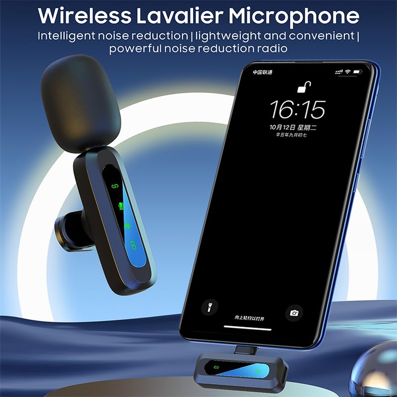 2-Pack Wireless Mini Microphone for iPhone 15,16,17, Lavalier Microphone for Video Recording, 2 In 1 Noise Reduction Lapel Mic For Android, Ipad, PC – Mini Mic with USB-C for Content Creators Potcast