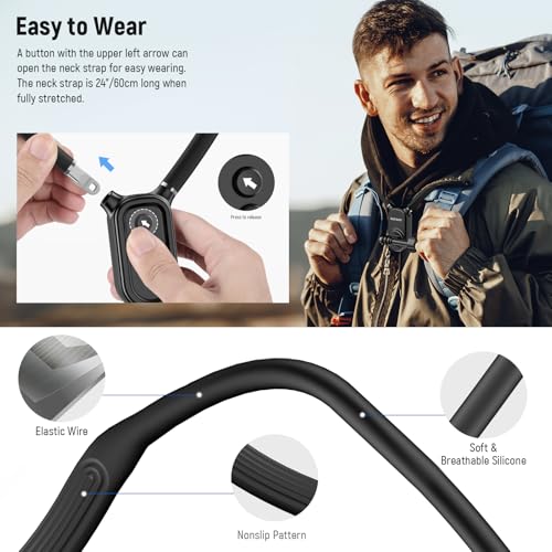NEEWER Magnetic Neck Mount with Pocket 3 Cage, Flexible Quick Release Action Camera Neck Holder Compatible with Hero 13 12 11 Max DJI Action 5 Pro Insta360 Osmo Pocket 3 Accessory for POV, GP39 - style: GP39