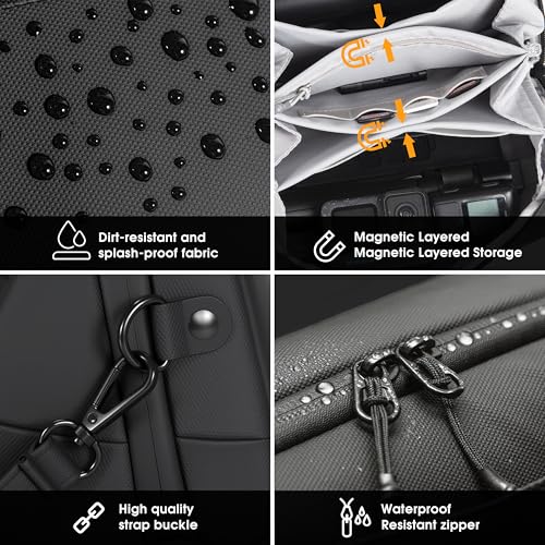 STARTRC VCR Carrying Travel Case for Insta 360 Luna Ultra Bag Accessories | Go Ultra X5 X4 Air Organizer Multilayer Storage Large Soft For DJI Osmo 360 Mobile8 7P Pocket 4 3 with Shoulder Strap