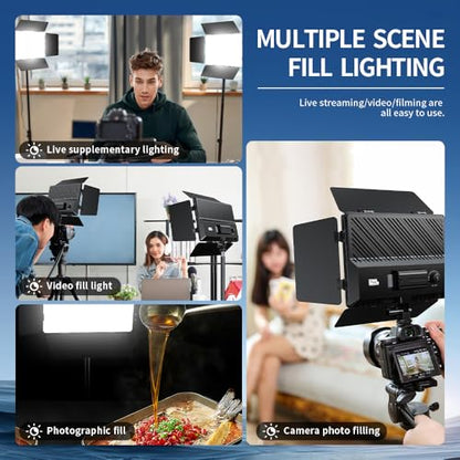 Video Light Panel Photography Lights Bi-Color Dimmable 2500-6500K Led Camera Studio Streaming Lighting Photo Shooting