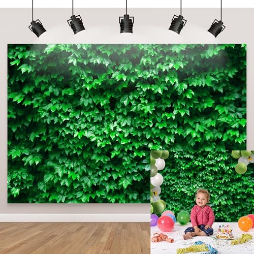 10x6.5 Ft Green Leaves Photography Backdrops Large Polyester Fabric Leaf Green Vertical Texture Backdrop for Birthday Party Christmas Decoration Photo Booth Prop Banner - color: Green Leaves, size: 10x6.5ft