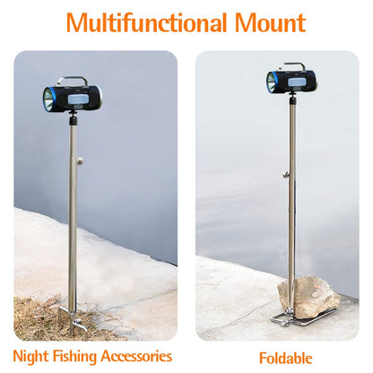 Trail Camera Stand Ground Mount, 360° Adjustable Universal Thread Connection 1/4''-20 (6 mm), Foldable Stainless Steel Bracket, for Hunting, Night Fishing Light, Solar Panels, etc.（2 Pack） - color: 2 Pack