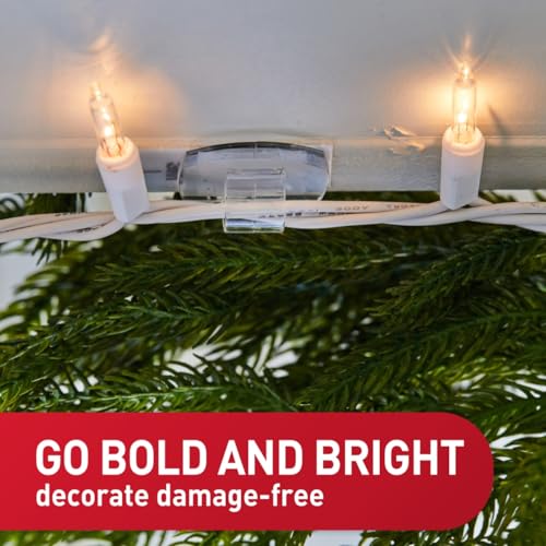 Command Outdoor Light Clips, 20 Clear Clips and 24 Command Strips, Damage-Free Hanging Back to School Decorations with Weather Resistant Strips, Wall Clip for Hanging Outdoor Lights and Cable - size: 20 Clips