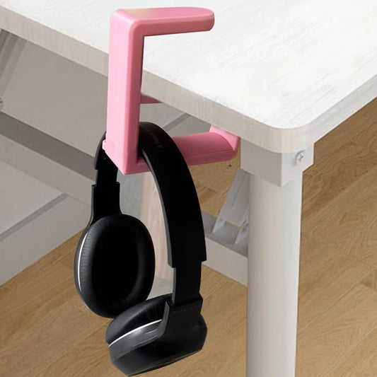 Rotating Headphone Stand, Multi-Functional 360° Rotatable Adjustable Clamp-on Under Desk Headset Stand, Universal Gaming and Office Headphone Holder, Pink - color: Pink