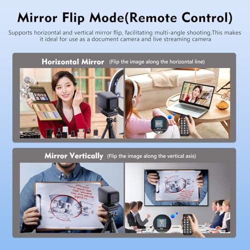 TOALLIN 4K Webcam for Streaming, Remote Control, 1/2.5" Sensor & 12MP, PDAF Auto-Focus, 5X Digital Zoom and Image Mirroring, Dual Noise-Reduction Mics, USB Web Camera for Conferencing, Video Calls