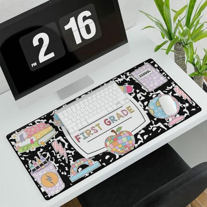 Personalized Teacher Desk Mat with Name, Composition Book Teacher Desk Decor, Custom Teacher Computer Mat, School Office Desk Accessories, Teacher Appreciation Gift, Composition Mouse Pad - style: Style 3