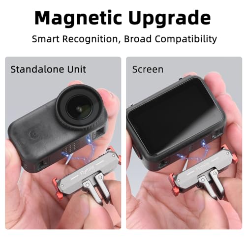 BRDRC Quick Release Mount for DJI Nano/Action 6 / Xtra Atto, Aluminum Alloy Magnetic Expansion Adapter with Go Pro & 1/4 Inch Screw Adapter for DJI Osmo Nano/Action 6 / Xtra Atto Accessories