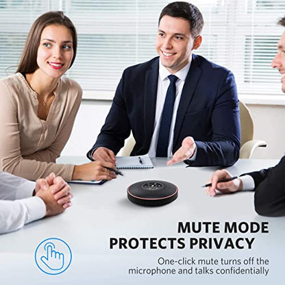 EMEET Bluetooth Speakerphone M2 Black Conference Speaker for 5-8 People Business Conference 360º Voice Pickup 4 AI Microphone Self-Adaptive Conference Call Speaker Skype USB Speakerphone - style: M2-8 People