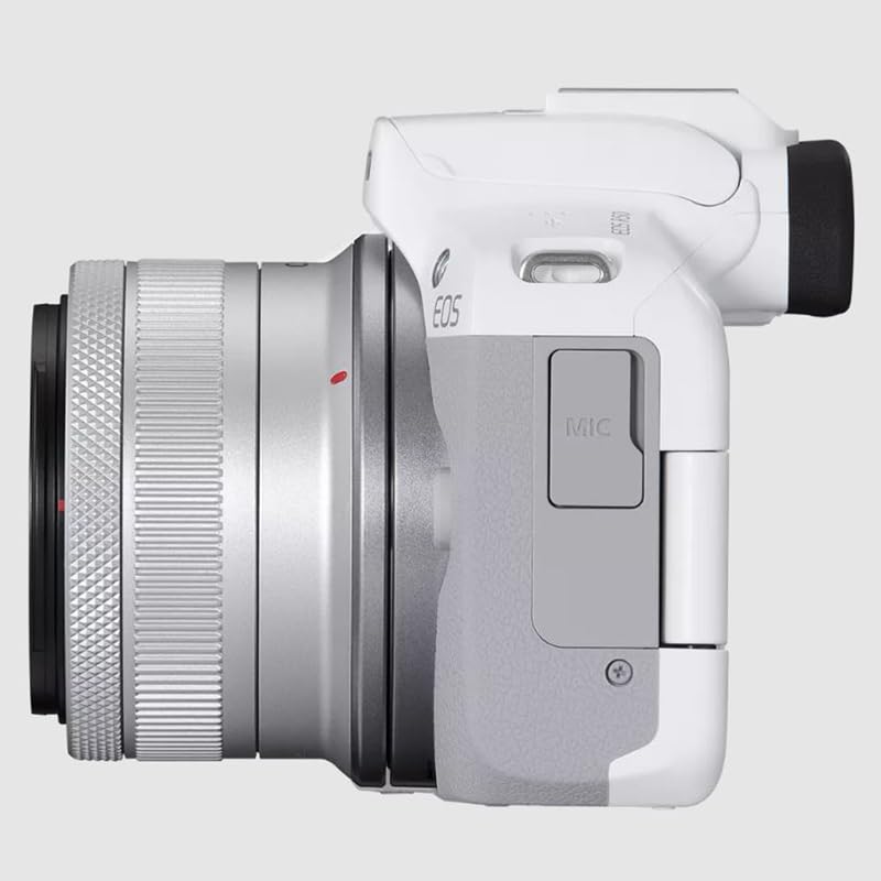 Canon EOS R50 Mirrorless Camera (White) with RF-S 18-45mm F4.5-6.3 is STM Lens 5812C012 Bundle with Deco Gear Photography Bag + Microphone + Tripod + Premium Photography Pro Ebook & Accessories Kit - color: White