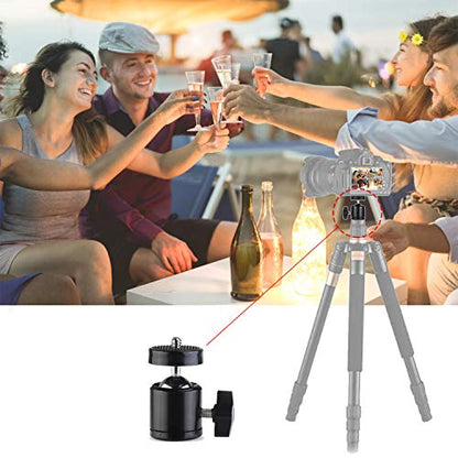 Universal 1/4" Swivel Mini Ball Head Screw Tripod Mount（4 Pack）, EszkozTA 360 Degree Rotating Mount Base Adapter for DSLR Cameras HTC Vive Tripods Monopods Camcorder Light Stand…