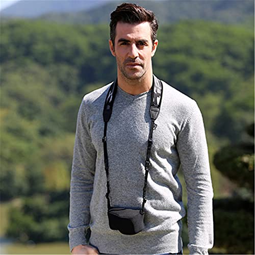 JJC Soft Neoprene Digital Camera Case Pouch Compact Bag Protector with Anti-Lost Inner Strap for Sony ZV-E10 A6500 A6400 A6300 A6100 A6000 A5500 A5100 with E 16-50mm Lens - size: for Sony ZV-E10 A6500 A6400 with Lens & More