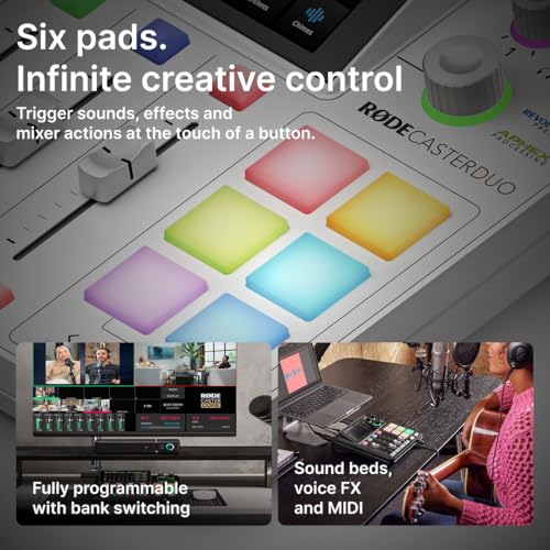 RØDE RØDECaster Duo Compact All-in-One Audio Production Solution for Podcasting, Streaming, Music Production and Content Creation (Black) - color: Black, style: RC Duo