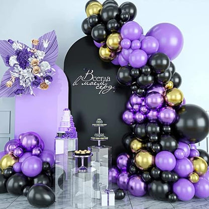 Toolterritary Set of 3 Metal Arch Backdrop Stand with Cover Set, (7.2FT, 6.6FT, 6FT Wedding Arch and Cover Set), Backdrop Arch for Party, Baby Shower, Birthday, and Graduation Ceremony - color: Black, size: 7.2ft+6.6ft+6ft