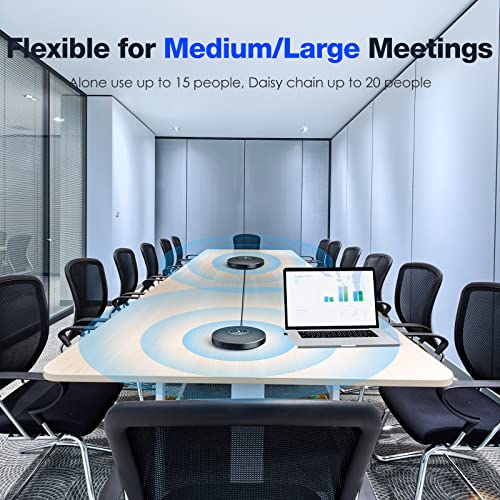 Bluetooth Speakerphone - eMeet M2 Max Professional Conference Speaker and 4 Directional Mics for up to 15 People Business Conference Calls High Volume Noise Reduction Daisy Chain Dongle Home Office - style: M2max-15 People