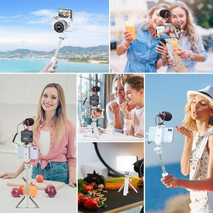 ULANZI Extension Pole Tripod, Mini Selfie Stick Tripod Stand Handle Grip for iPhone 13 Pro Max Smartphone OSMO Pocket 4 3 Canon G7X Mark III Sony RX100 DJI Osmo Nano Cameras Vlogging - color: White