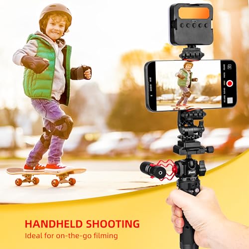 Zeadio Heavy Duty Metal Tripod Kit with Arca Ball Head - Universal Phone Vlogging Kit, Cell Phone Stand & Travel Tripod for iPhone/Android, Camera, Gimbal, Action Cam etc - style: With Arca Ball Head
