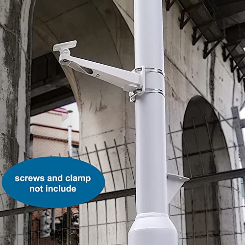 CCTV Security Wall Pole Mounting Loop Bracket,27cm Long Arm Support Monitoring Pole Hoop Bracket Surveillance Camera Wall Mounted/Pole Mounted for CCTV Security Camera PTZ Dome