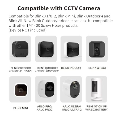 Tonton Flexible Twist Mount for Blink Outdoor 4 (4th Gen) / (3rd Gen), Blink Mini, Blink XT, XT2, 20.5in Gooseneck Blink Camera Mount, No-Drill, Tool-Free Adjustable Camera Holder (1 Pack, Black) - size: Flexible Twist Mount*1