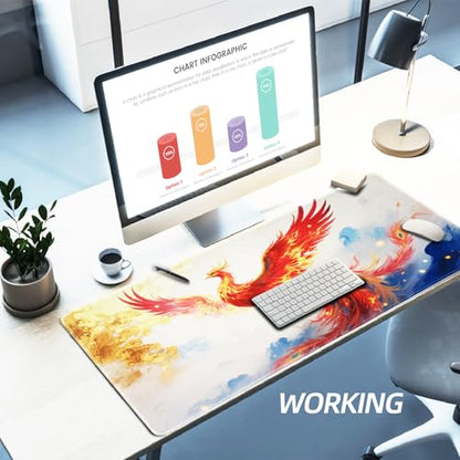 XXL Gaming Mouse Pad 35.4x15.7 Professional Large Mouse Pad & Computer Game Mouse Mat-90x40 Phoenixcmh - color: 90x40 Phoenixcmh, size: 35.4L x 15.7W inches