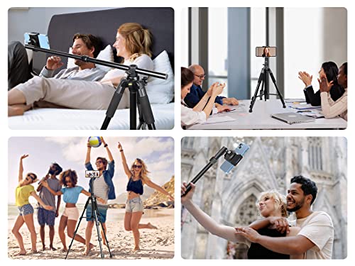 Elitehood iPhone Tripod for Overhead Video Recording [Heavy Duty & Ultra-Stable], 25in Horizontal Long Extendable Boom, 360° Rotation iPhone Tripod Stand with Remote, Vertical 71" Tall Phone Stand - size: 45in