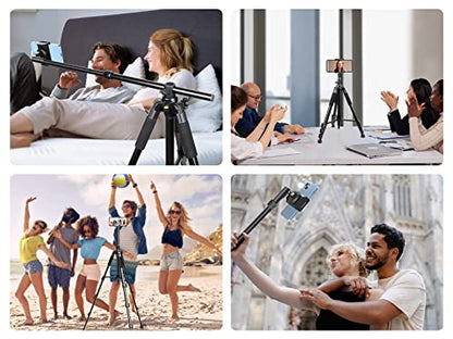 Elitehood iPhone Tripod for Overhead Video Recording [Heavy Duty & Ultra-Stable], 25in Horizontal Long Extendable Boom, 360° Rotation iPhone Tripod Stand with Remote, Vertical 71" Tall Phone Stand - size: 45in